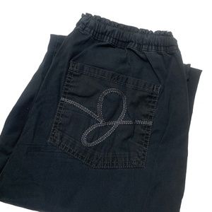 Jaanuu small Black Shanti Elastic Waist Uniform Pants Nursing‎